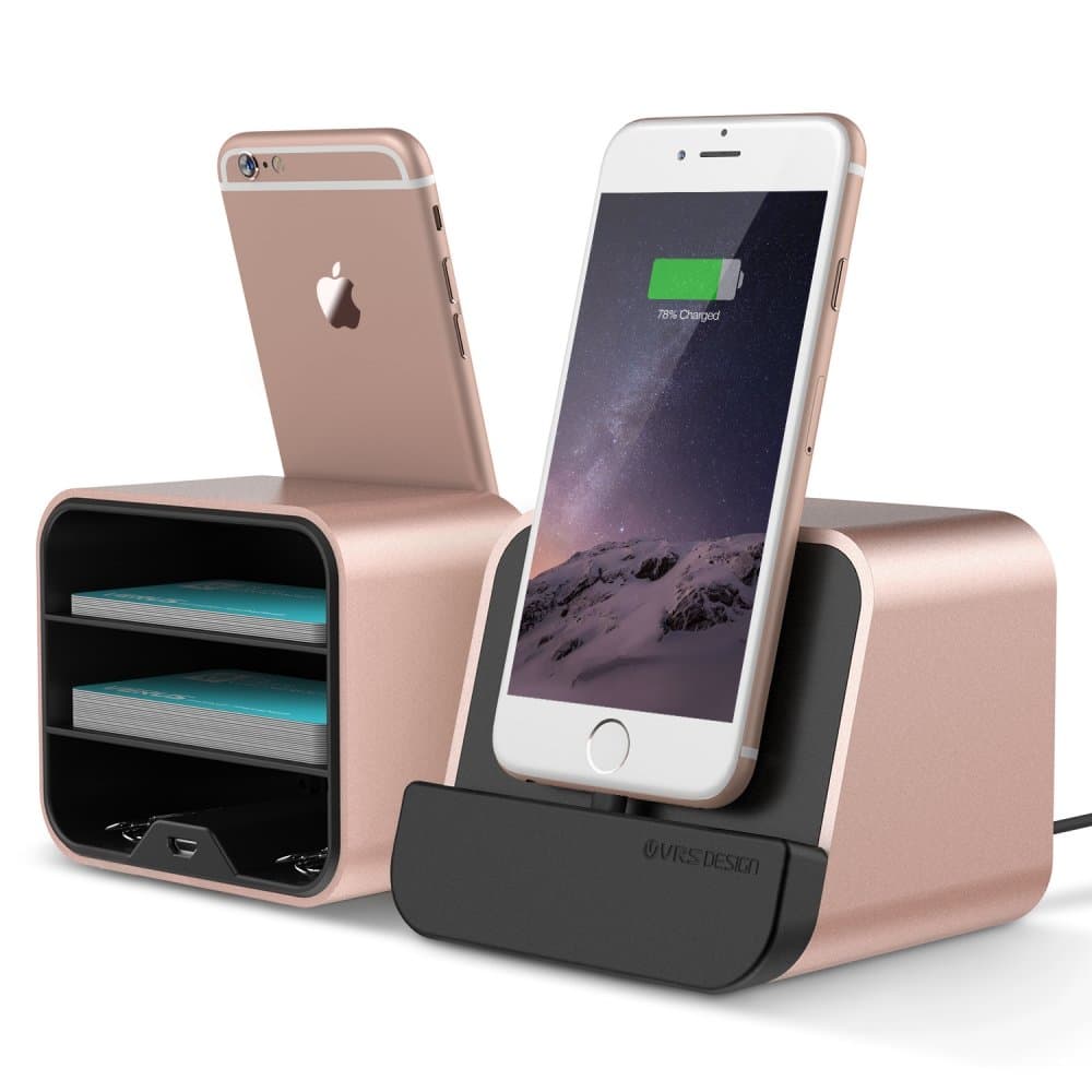 Док станция за iPhone, iPad, iPod и Apple Watch - Verus New i-Depot Cradle (розово злато)
