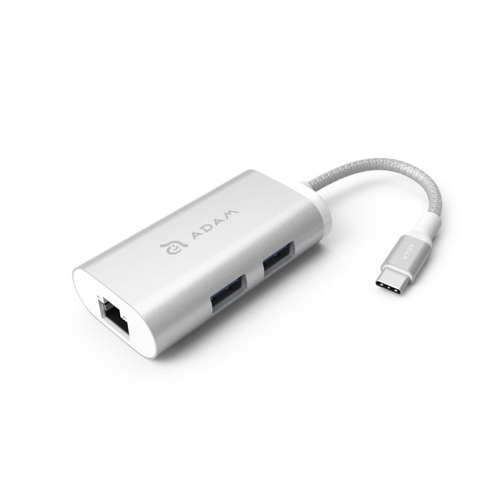 Докинг станция Adam Elements Casa Hub eC301 (AAPADHEC301SL), от USB C към 2x USB A, 1x RJ45, сребриста