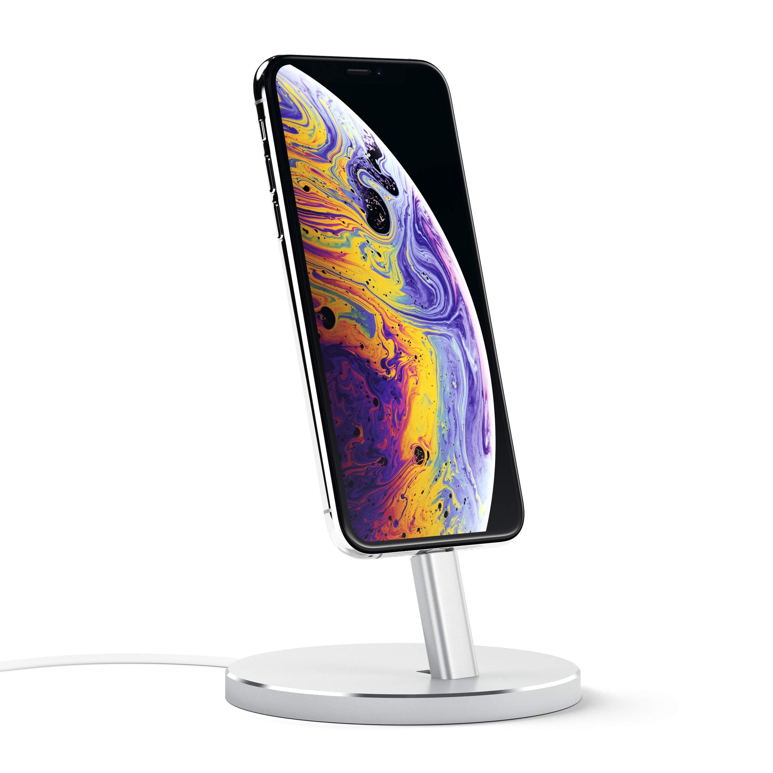 Алуминиева повдигаща поставка за iPhone с Lightning порт - Satechi Aluminum Lightning Charging Stand (сребрист)