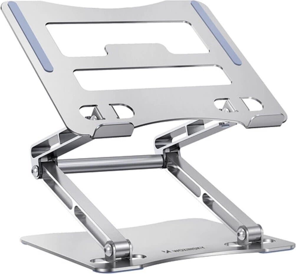 Сгъваема алуминиева поставка за MacBook и лаптопи от 11 до 17 инча - Wozinsky Universal Aluminum Laptop Stand With Smartphone Stand (черен)