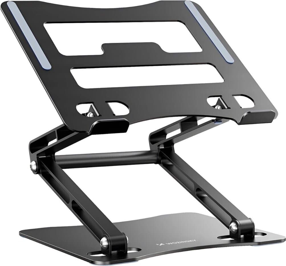 Сгъваема алуминиева поставка за MacBook и лаптопи от 11 до 17 инча - Wozinsky Universal Aluminum Laptop Stand With Smartphone Stand (сребрист)