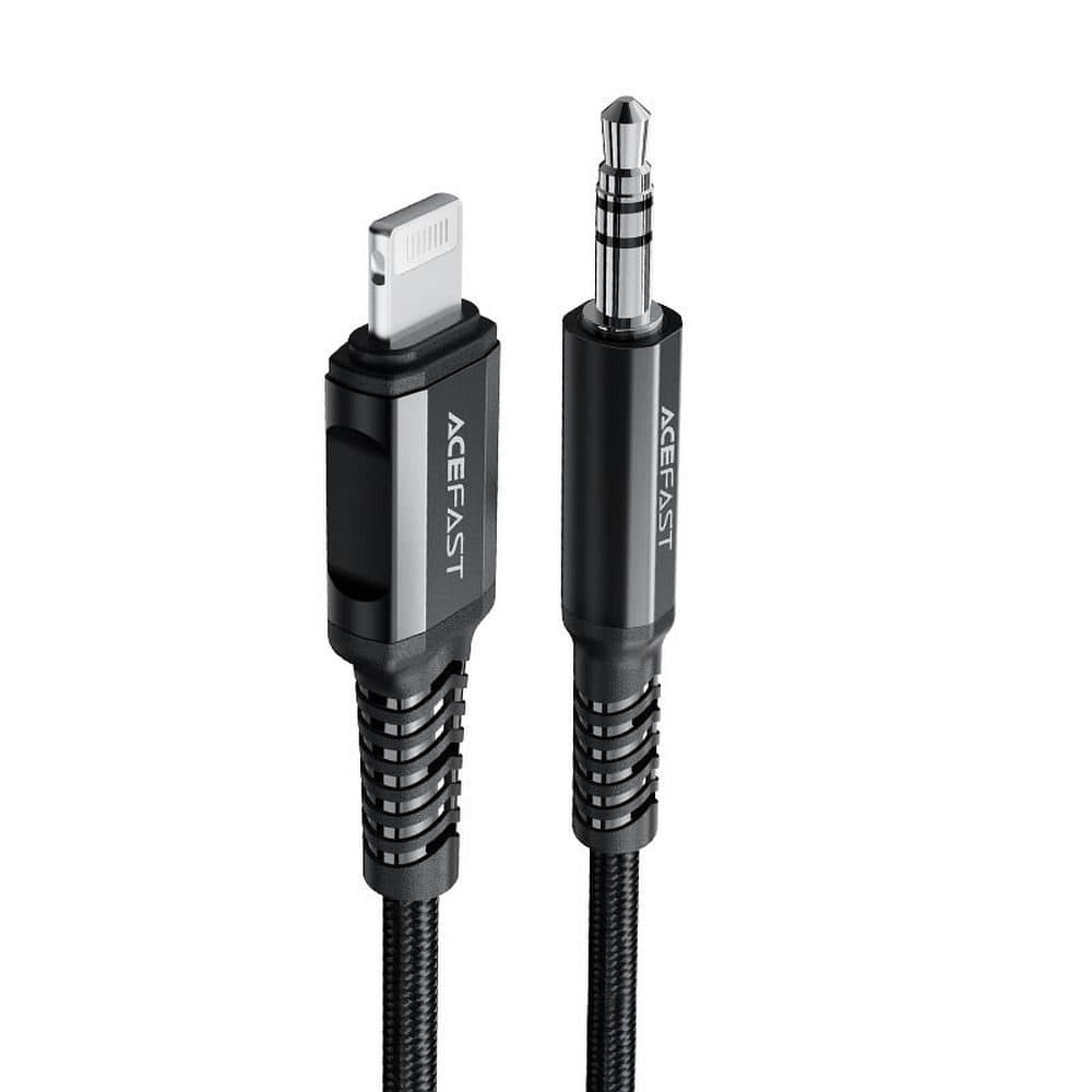 Качествен аудио кабел от Lightning към 3.5 мм. аудио жак (120 см) (черен) - Acefast MFi Audio Cable With Lightning Connector