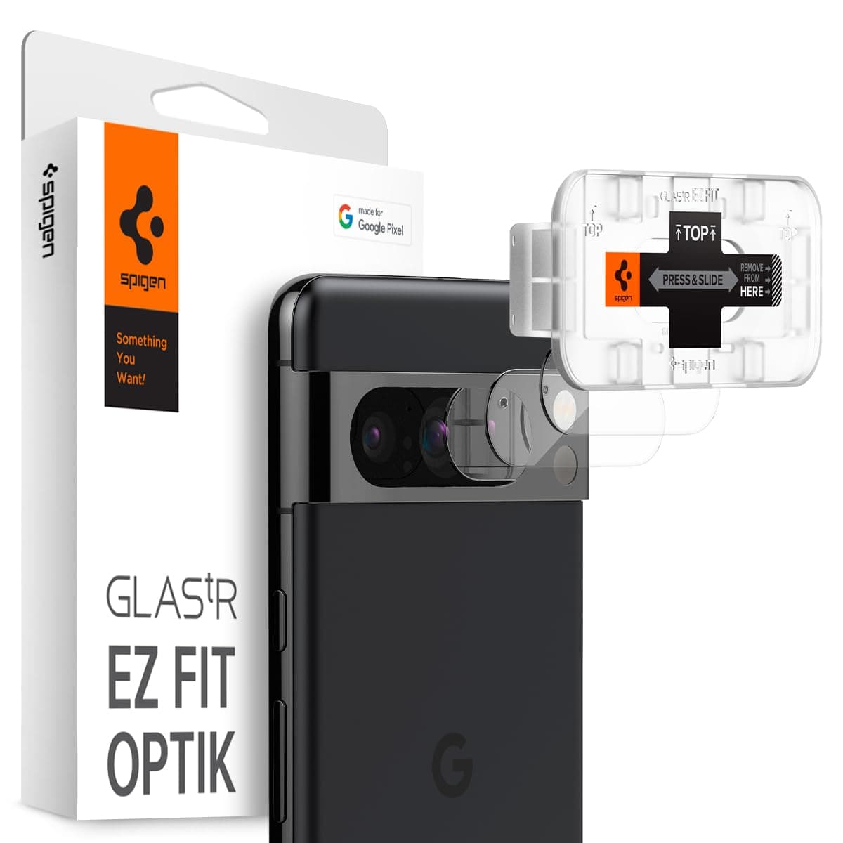 Комплект 2 броя предпазни стъклени протектори за камерата на Google Pixel 8 Pro - Spigen Glass Optik tR EZ Fit 2 Pack (прозрачен)