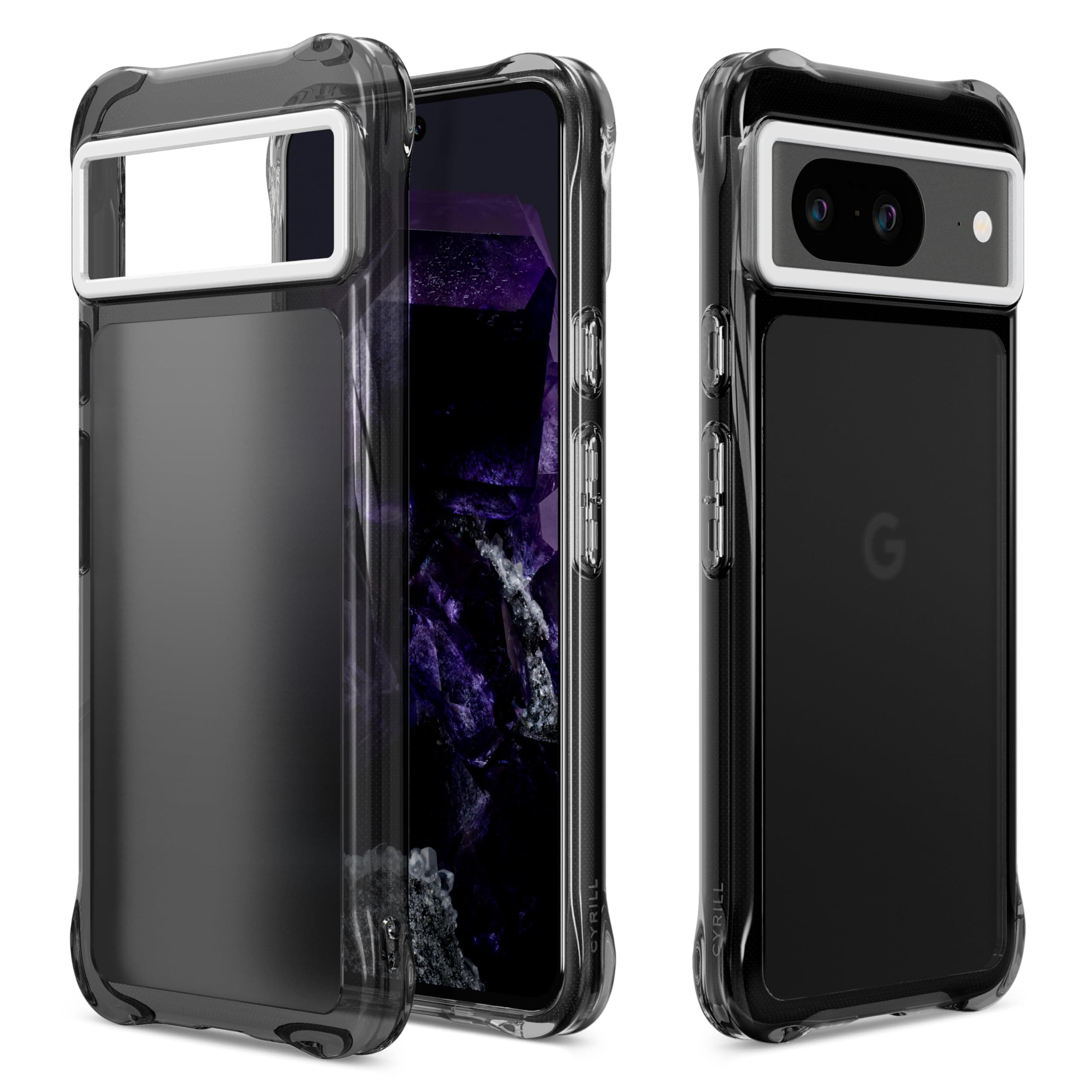 Хибриден кейс с висока степен на защита за Google Pixel 8 - Spigen Cyrill Ultra Sheer Case (черен-прозрачен)