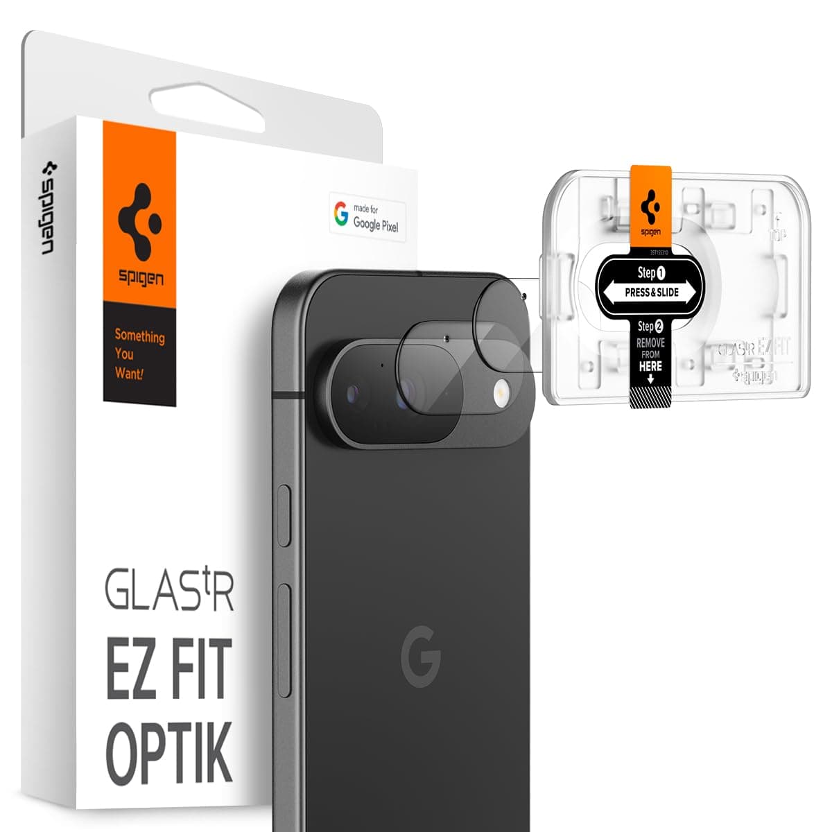 Комплект 2 броя предпазни стъклени протектори за камерата на Google Pixel 9 - Spigen Glass Optik tR EZ Fit 2 Pack (прозрачен)