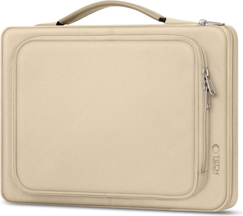 Елегантна чанта за MacBook Pro 15 и лаптопи до 16 инча - Tech-Protect Basic Laptop Bag 16 (бежов)