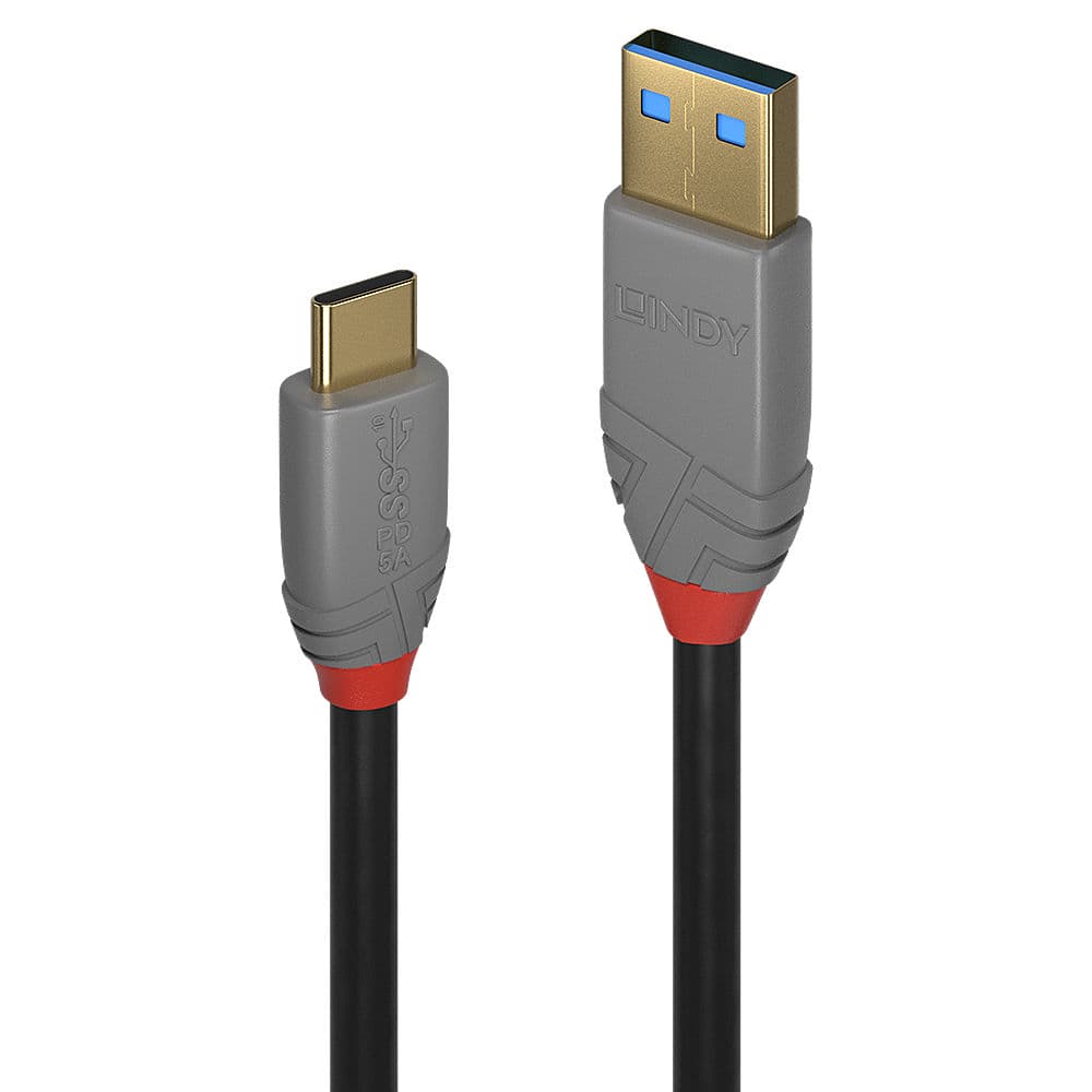 LINDY LNY-36911 :: Кабел USB 3.2 Type A към C, M/M, 10Gbps, Anthra Line, черен, 1.0 м
