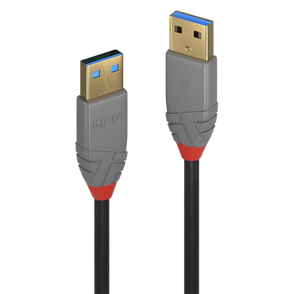 LINDY LNY-36750 :: Кабел USB 3.2, Type A-A, M/M, Anthra Line, черен, 0.5 м