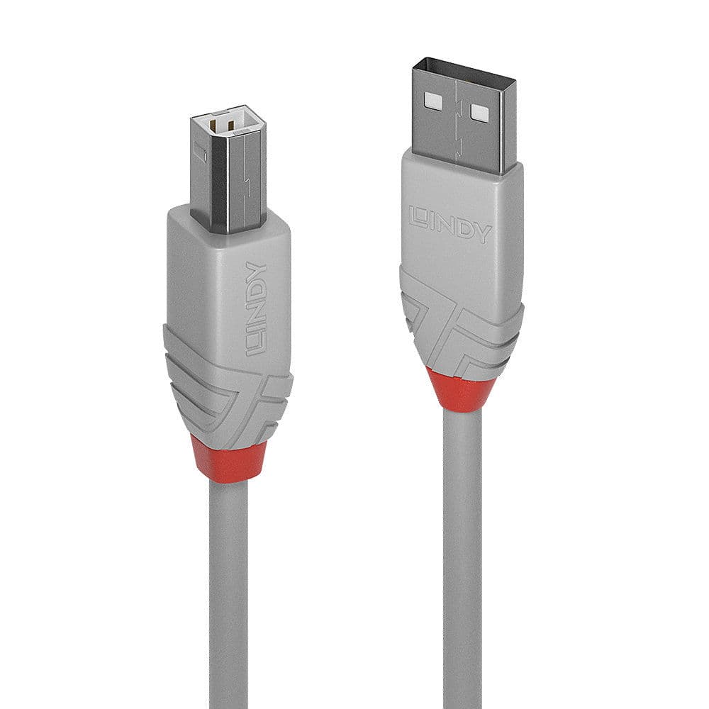 LINDY LNY-36683 :: Кабел USB 2.0 Type A към B, М/М, Anthra Line, сив, 2.0 м