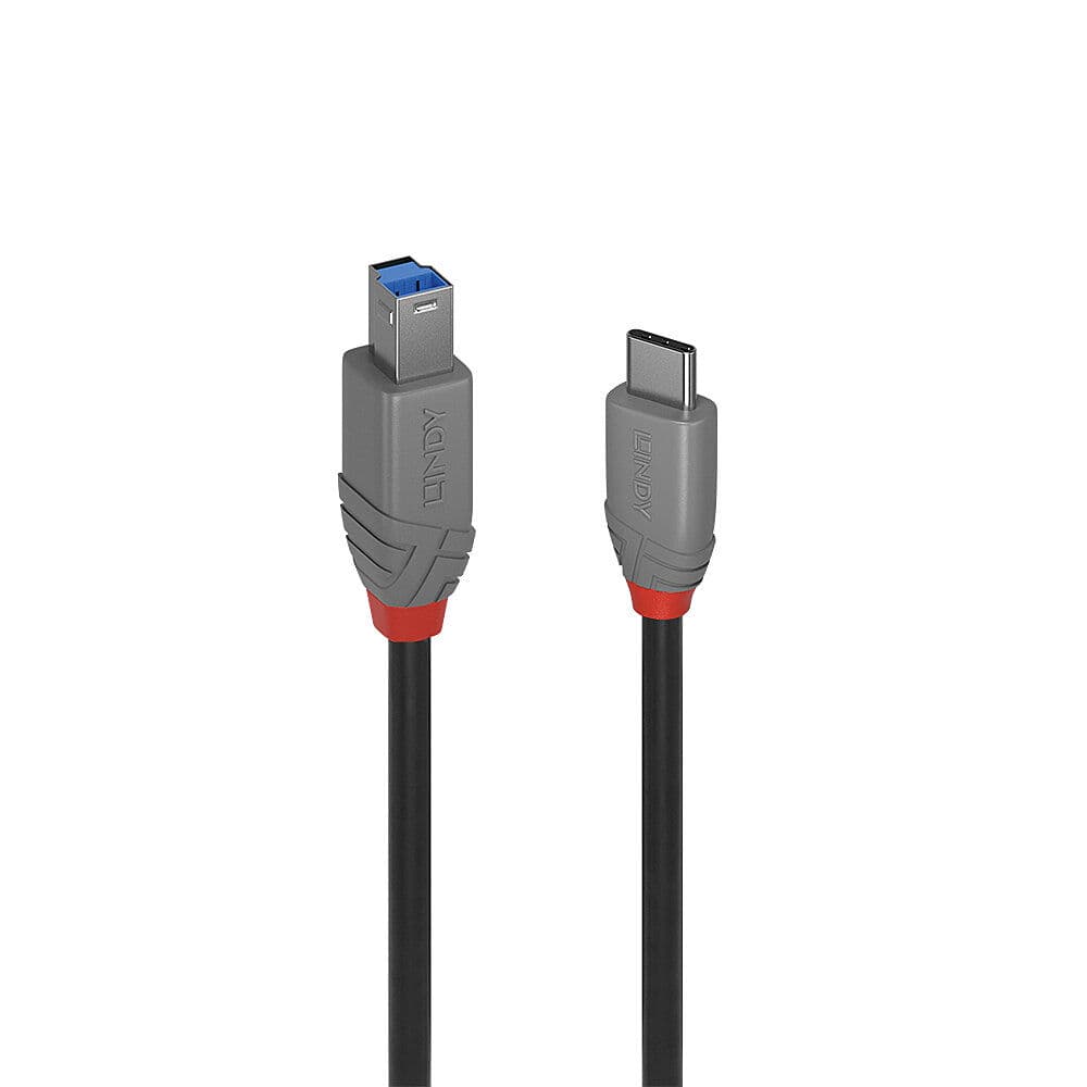 LINDY LNY-36667 :: Кабел USB 3.2 Type C към B, M/M, 5 Gbps, Anthra Line, черен, 2.0 м