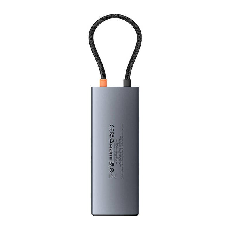 Докинг станция Baseus Metal Gleam II Series 10-in-1 Hub, от USB C към 1x USB-C (PD), 1x USB-C, 3x USB-A, 2x HDMI, 1x RJ45, 1x SD четец, 1x microSD четец, сива