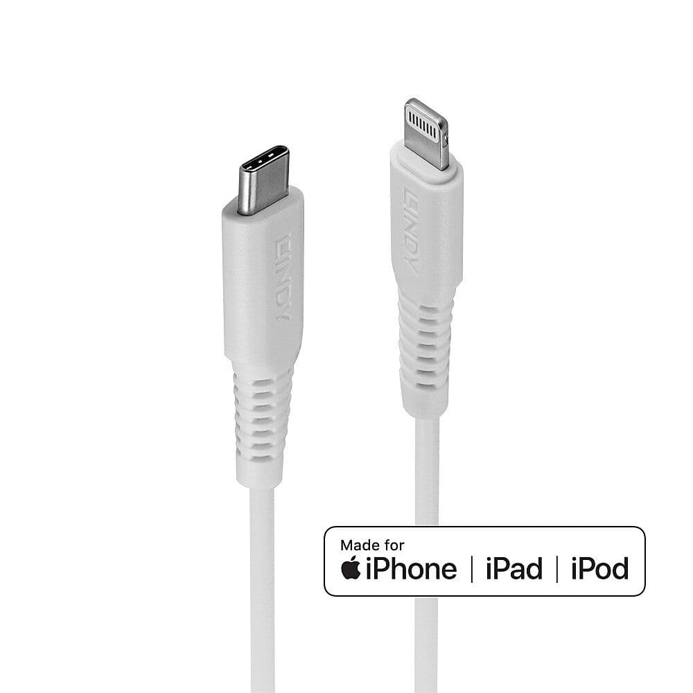 LINDY LNY-31318 :: Кабел USB Type C към Lightning, бял, 3.0 м