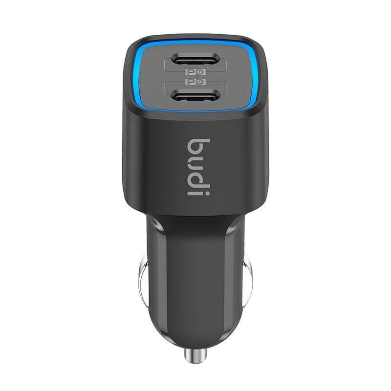 Зарядно за кола с 2xUSB-C изходи с технология за бързо зареждане - Budi Dual Car Charger 065R 60W (черен)