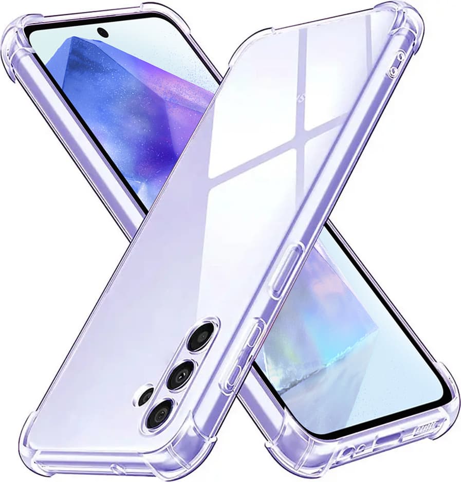 Удароустойчив силиконов (TPU) калъф за Samsung Galaxy A55 5G (прозрачен) - Techsuit Shockproof Clear Silicone Case