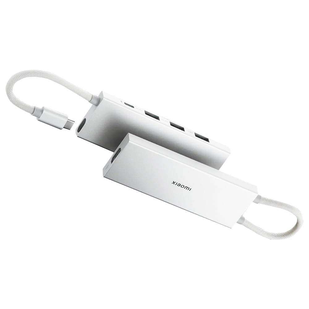 Докинг станция Xiaomi 5-in-1 Type-C Hub (BHR8804GL), от USB-C към 1x USB-C, 3x USB-A, 1x HDMI, бяла