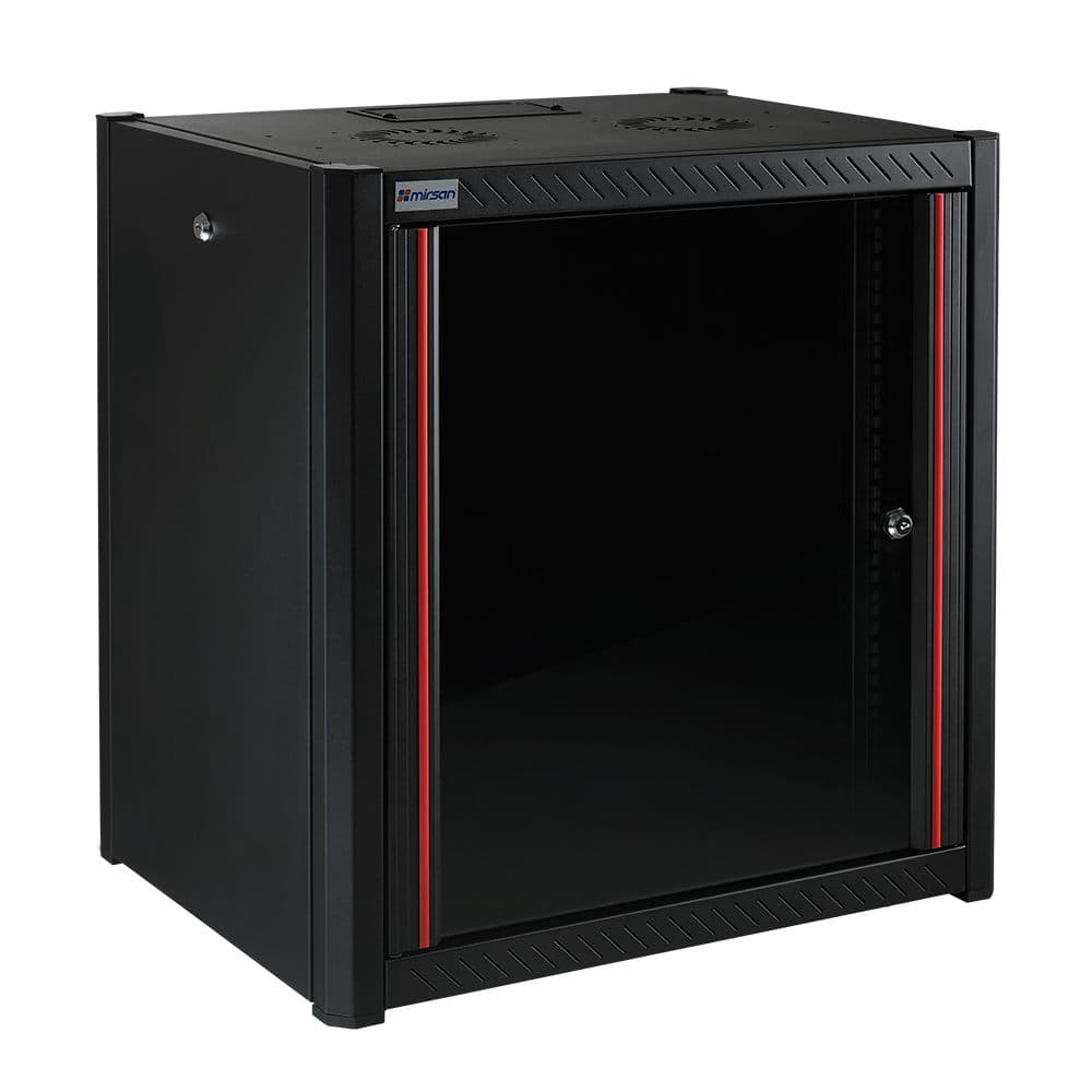 MIRSAN MR.WTN07U56.01 :: Сървърен шкаф, 600 x 560 x 423 мм, D=560 мм / 7U, черен, за стена