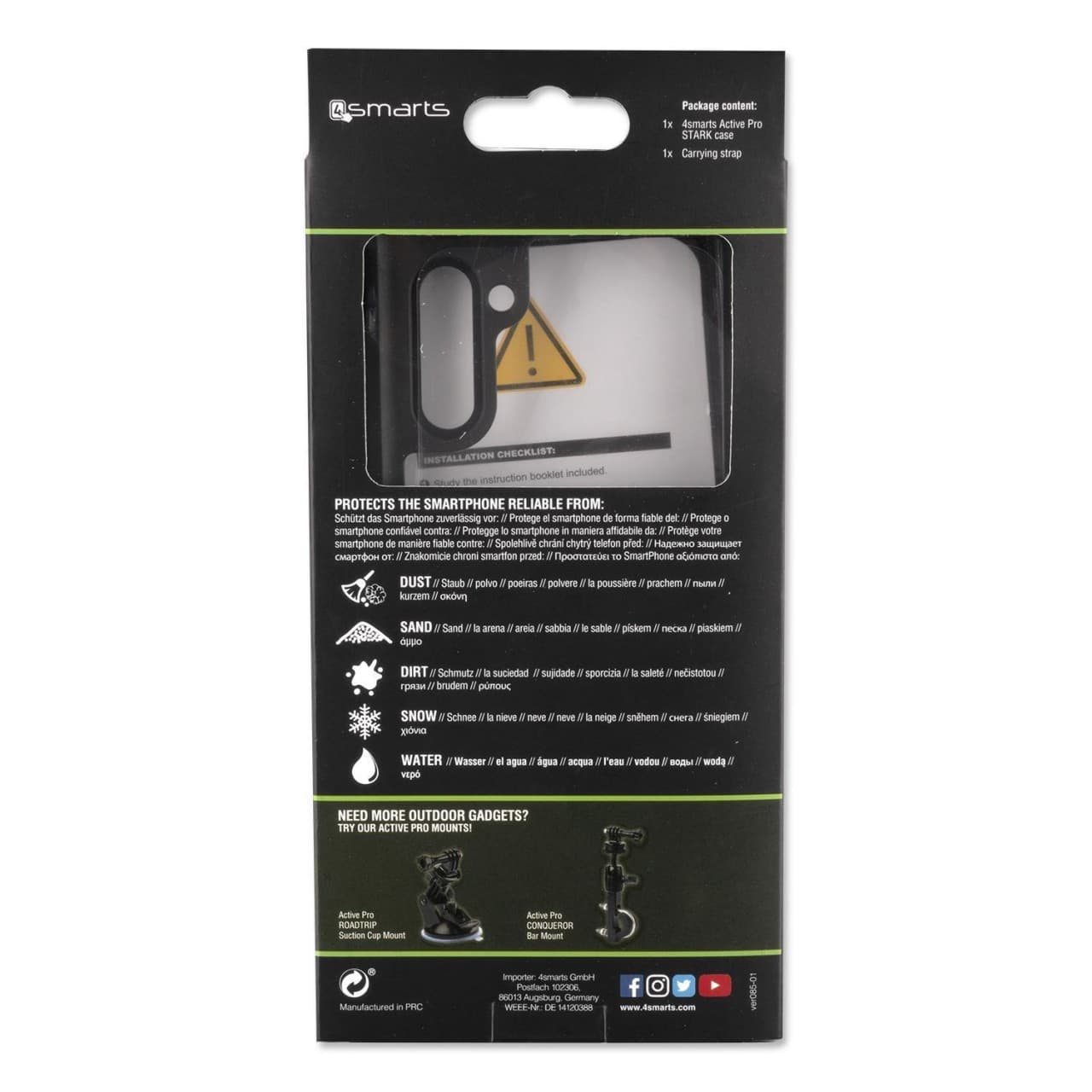 Ударо и водоустойчив калъф за Samsung Galaxy Note 10 - 4smarts Rugged Case Active Pro STARK (черен)