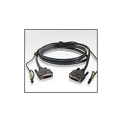 ATEN 2L-7D02V :: DVI KVM кабел, DVI-D M + 2 Audio plugs >> DVI-D M + 2 Audio plugs, 1.8 м