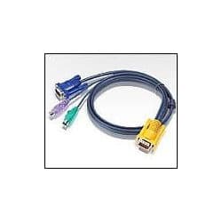 ATEN 2L-5206P :: KVM кабел, SPHD15 M >> 2x PS2 M + HD15 M, 6.0 м
