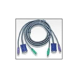 ATEN 2L-1006P/C :: KVM кабел, HD15 M + 2x PS2 M >> HD15 F + 2x PS2 M, 6.0 м
