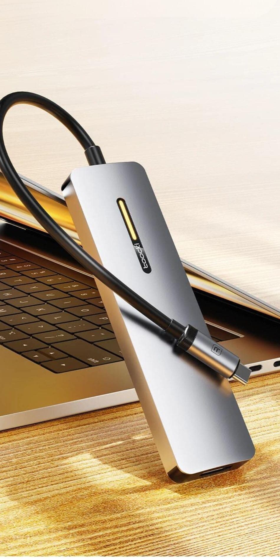 Докинг станция Toocki THB7-JSB03, от USB-C към 1x USB-C(PD), 1x USB-C, 2x USB-A, 1x HDMI, 1x SD четец, 1x MicroSD четец, сива