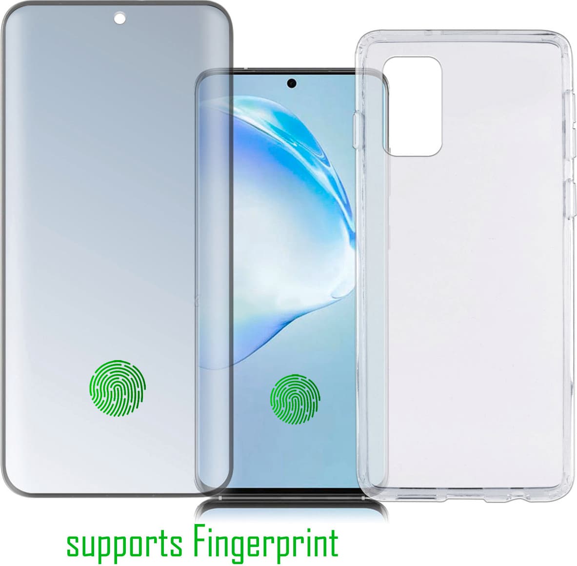 Тънък силиконов кейс и стъклено защитно покритие за дисплея на Samusg Galaxy S20 Ultra, S20 Ultra 5G - 4smarts 360° Premium Protection Set UltraSonix (прозрачен)