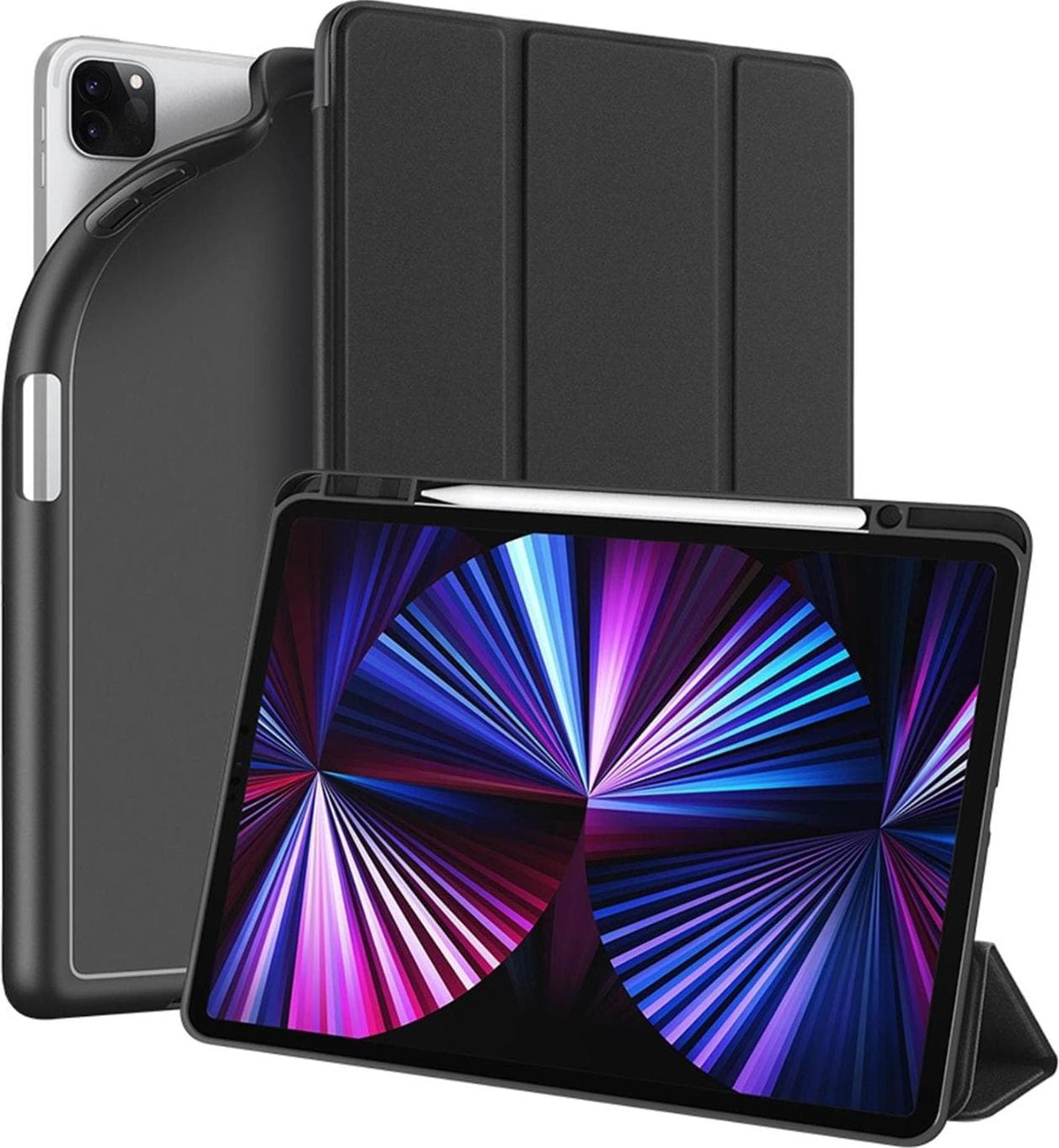 Термополиуретанов (TPU) кейс и поставка за iPad Pro 12.9 M1 (2021) - DUX DUCIS Osom TPU Gel Tablet Cover (черен)