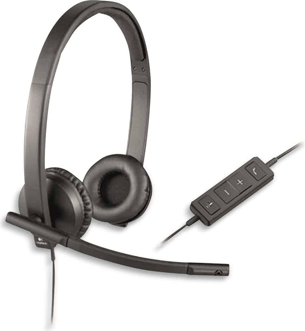 Logitech USB Headset H570e Stereo, In-line Controls, Echo Cancellation, Noise-cancelling, USB