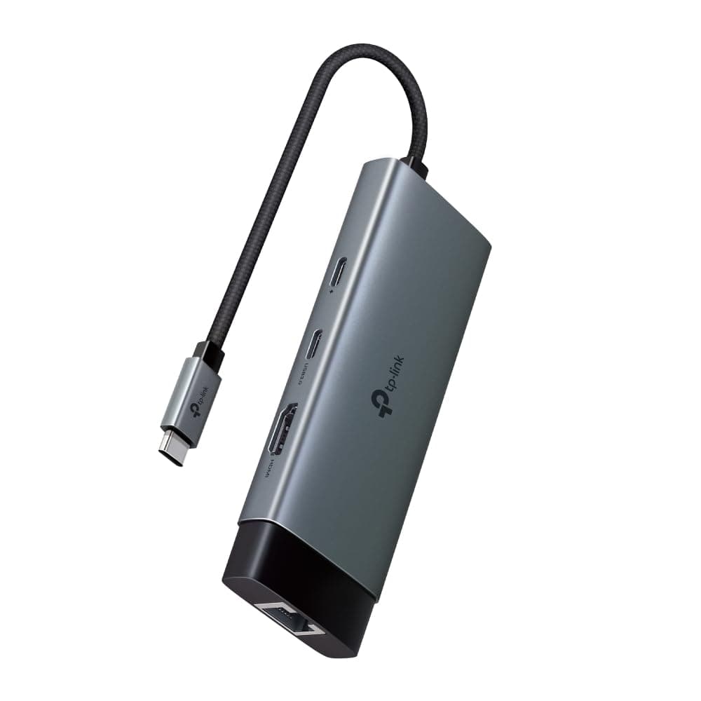Докинг станция TP-Link UH6120C, от USB Type-C към 1x USB-C(PD), 1x USB-C, 2x USB-A, 1x HDMI, 1x RJ45, сива