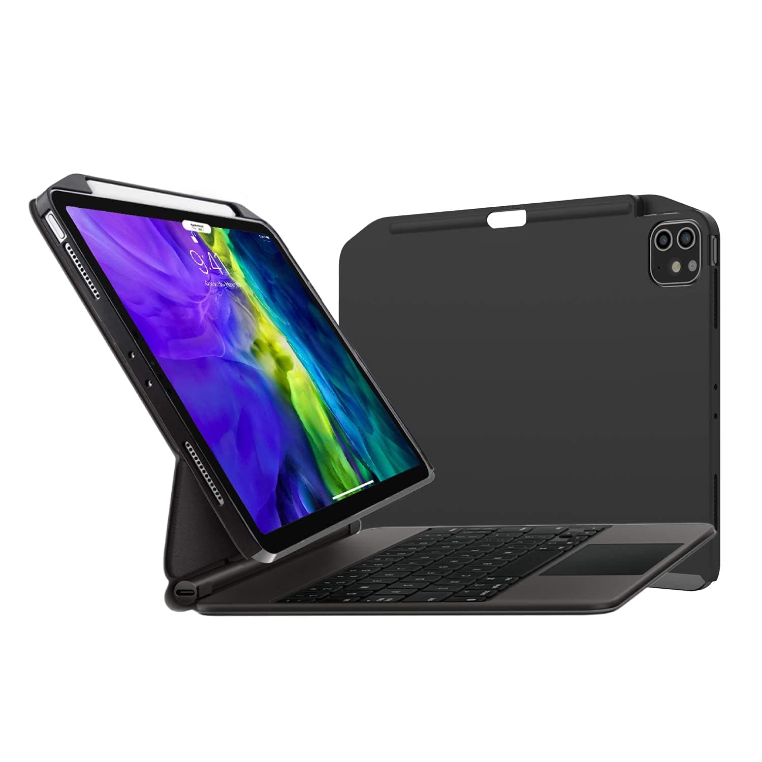 Поликарбонатов кейс (с отделение за Apple Pencil 2) за iPad Pro 12.9 (2020) (съвместим с Apple Smart Keyboard, Smart Folio) - SwitchEasy CoverBuddy Case (черен)