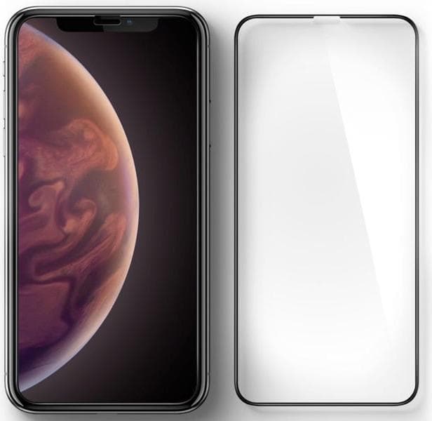 Калено стъклено защитно покритие за дисплея за iPhone 11 Pro, iPhone XS, iPhone X - Spigen FC HD Tempered Glass (черен-прозрачен)