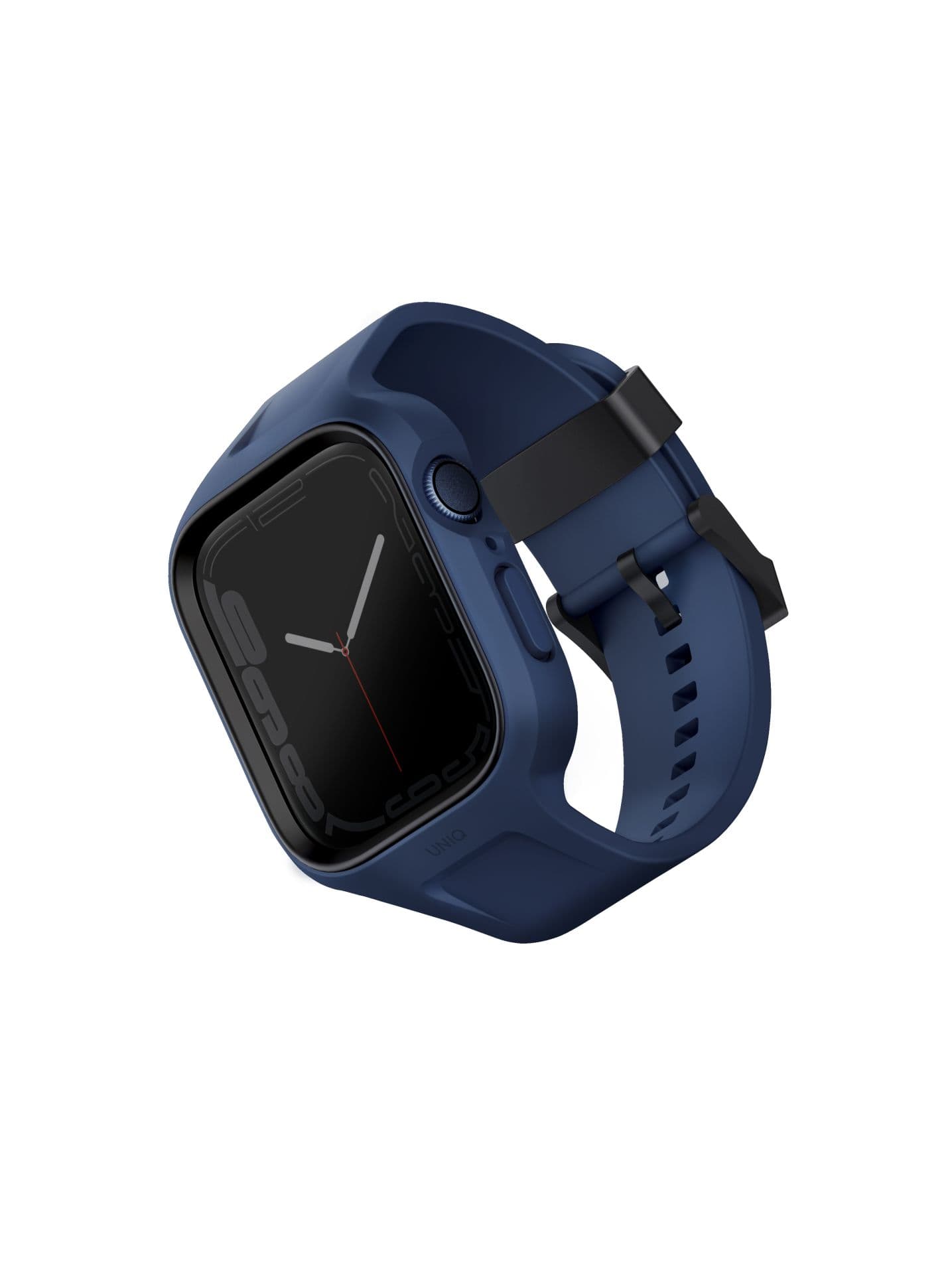 Удароустойчив TPU кейс с вградена каишка за Apple Watch 44мм, 45мм - Uniq Monos 2in1 Protective Case With Strap (син)