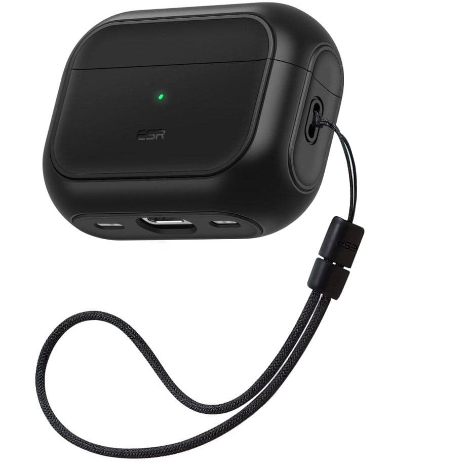 Хибриден удароустойчив кейс с връзка за ръка съвместим с MagSafe за Apple AirPods Pro 2, AirPods Pro - ESR AirPods Pro Orbit Halolock MagSafe Case (черен)