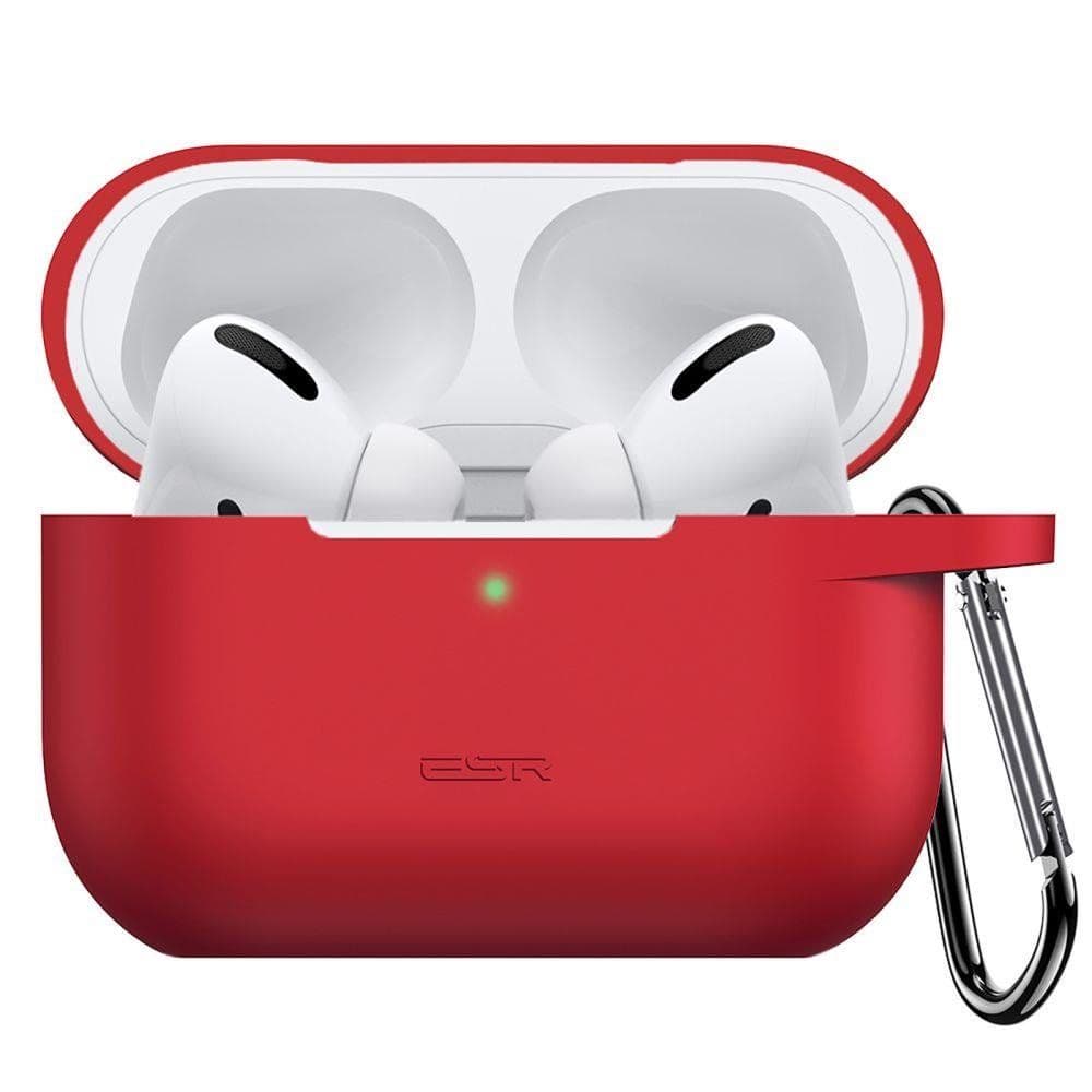 Силиконов калъф с карабинер за Apple Airpods Pro 2, AirPods Pro - ESR AirPods Pro Bounce Carrying Case (червен)