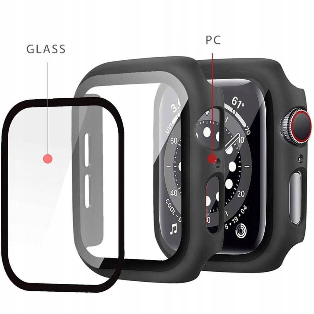 Качествен твърд кейс с вграден стъклен протектор за дисплея на Apple Watch Ultra, Ultra 2 49мм - JC Defense360 Case (черен)