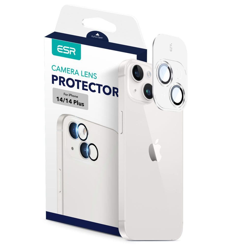 Предпазни стъклени защитни лещи за камерата на iPhone 14, iPhone 14 Plus - ESR Camera Lens Protector (черен)