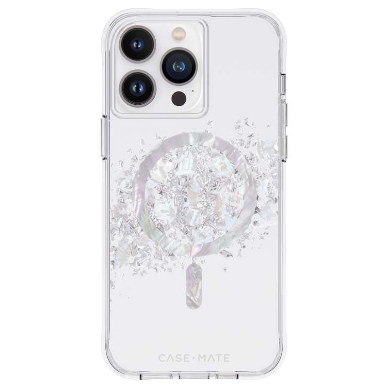Дизайнерски удароустойчив кейс с истински перли и MagSafe за iPhone 14 Pro Max - CaseMate Karat Touch MagSafe Case (прозрачен)