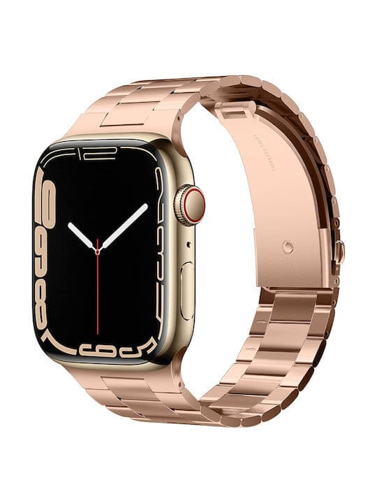 Стоманена, неръждаема каишка за Apple Watch 42мм, 44мм, 45мм, Ultra, Ultra 2 49мм - Elago Metal Stainless Steel Band (розово злато)