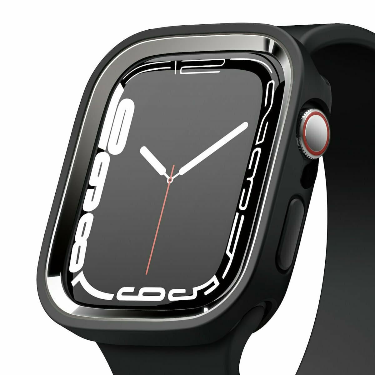 Силиконов (TPU) кейс с две сменяеми поликарбонатни части за Apple Watch 7 41мм, Apple Watch 8 41мм - Elago Duo Apple Watch Case (черен и тъмносив)