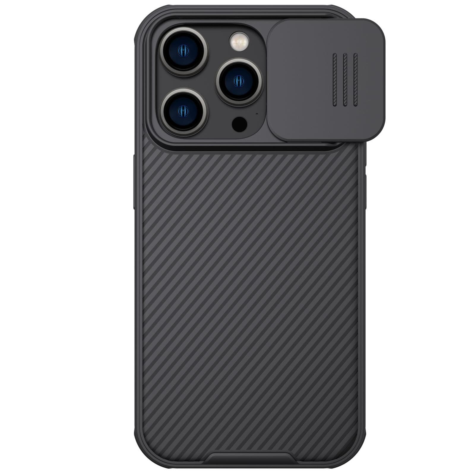 Хибриден удароустойчив кейс за iPhone 14 Pro - Nillkin CamShield Pro Case (черен)