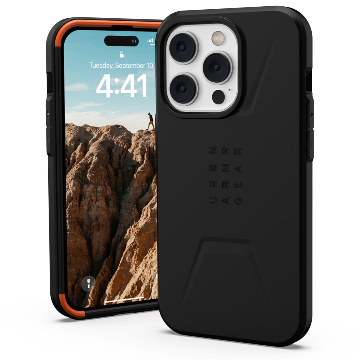 Удароустойчив хибриден кейс с MagSafe за iPhone 14 Pro - Urban Armor Gear Civilian MagSafe Case (черен)