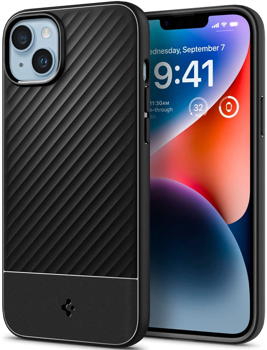 Силиконов (TPU) калъф с висока степен на защита за iPhone 14 - Spigen Core Armor (черен)