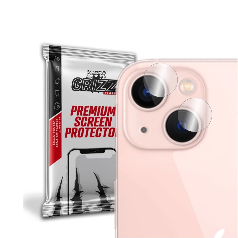 2 комплекта предпазни стъклени лещи за камерата на iPhone 14 - GrizzGlass HybridGlass Camera Glass Set