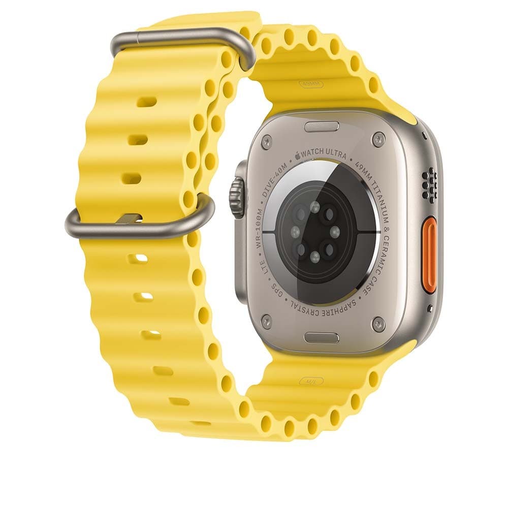 Оригинална удължителна флуороеластомерна каишка за Apple Watch Ultra, Ultra 2 49мм - Apple Ocean Band Extension (жълт)