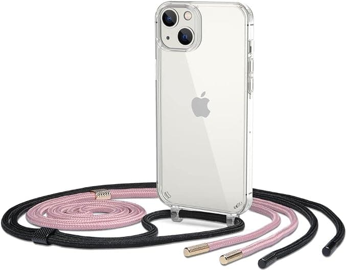 Хибриден удароустойчив кейс с връзка за носене за iPhone 14 Plus (прозрачен) - Tech-Protect Flexair Chain Hybrid Case