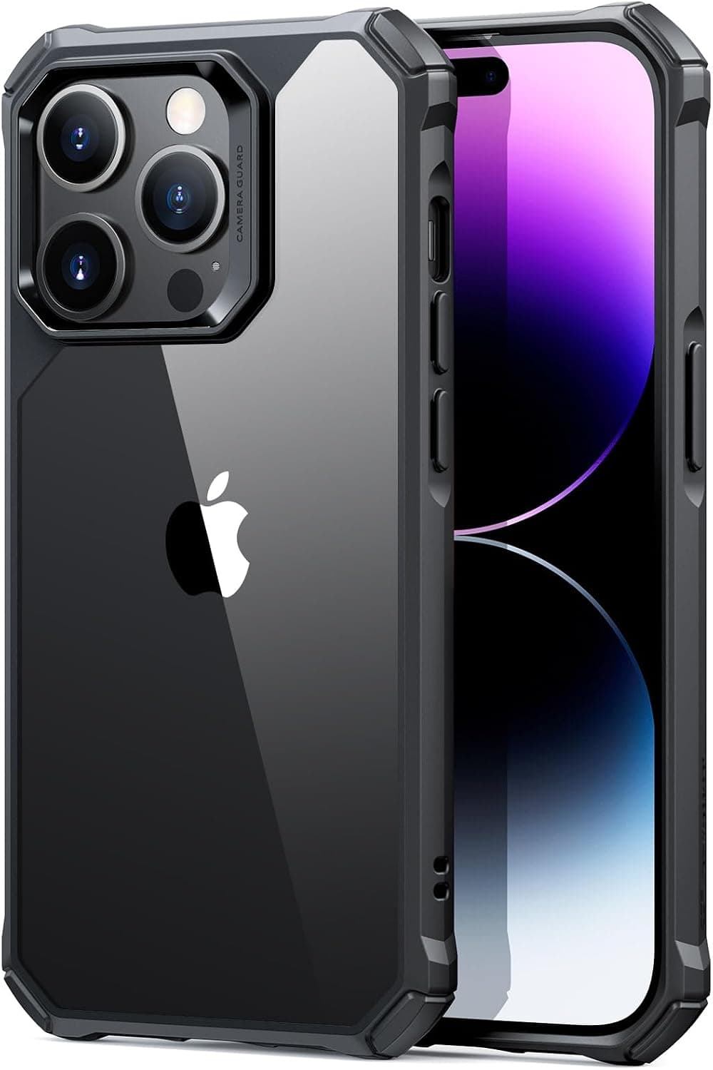 Хибриден удароустойчив кейс за iPhone 14 Pro Max - ESR Air Armor Case (черен-прозрачен)