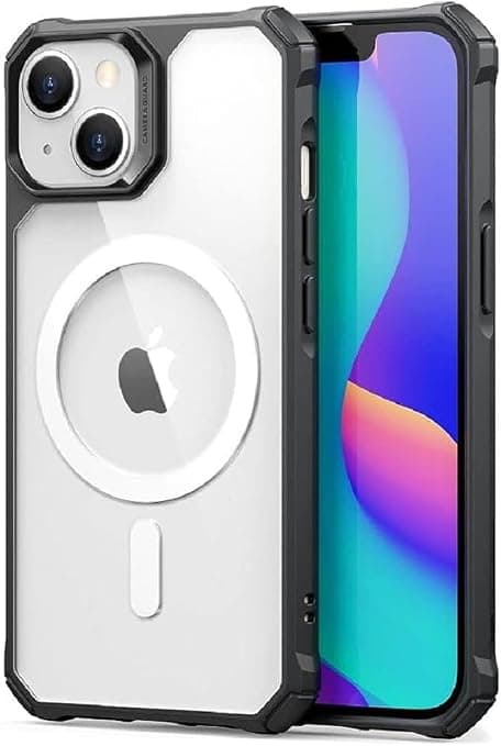 Хибриден удароустойчив кейс с MagSafe за iPhone 14 Plus - ESR Air Armor HaloLock MagSafe Case (черен-прозрачен)