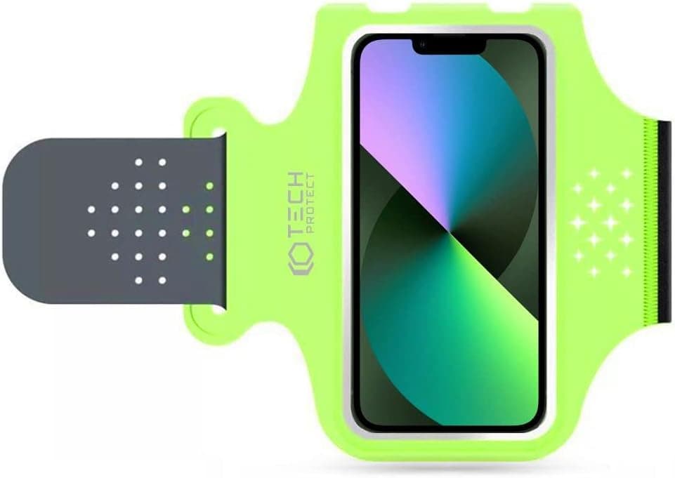 Универсален неопренов спортен калъф за ръка за iPhone, Samsung, Huawei и други - Tech-Protect M1 Universal Sports Armband (зелен)