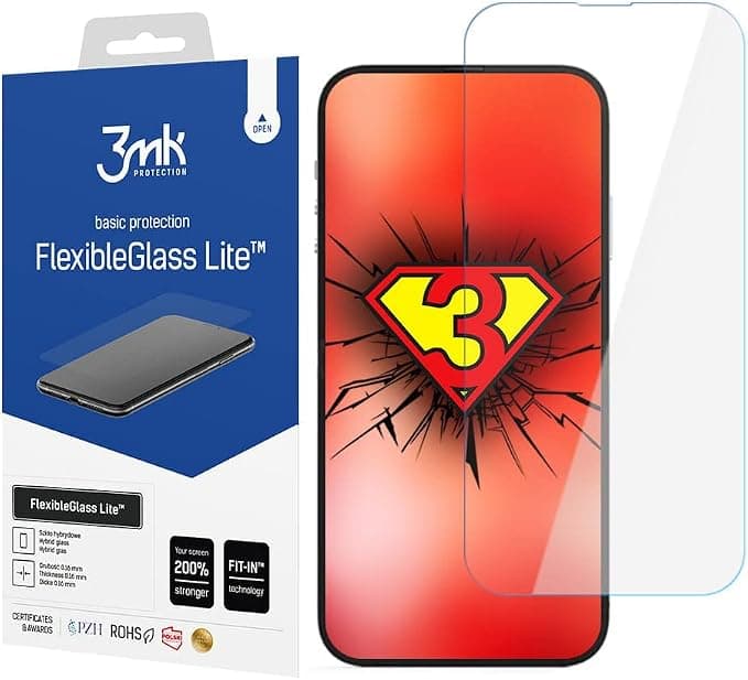 Хибридно стъклено защитно покритие за дисплея на iPhone 14 Max, iPhone 14 Pro Max - 3mk FlexibleGlass Lite Screen Protector (прозрачен)