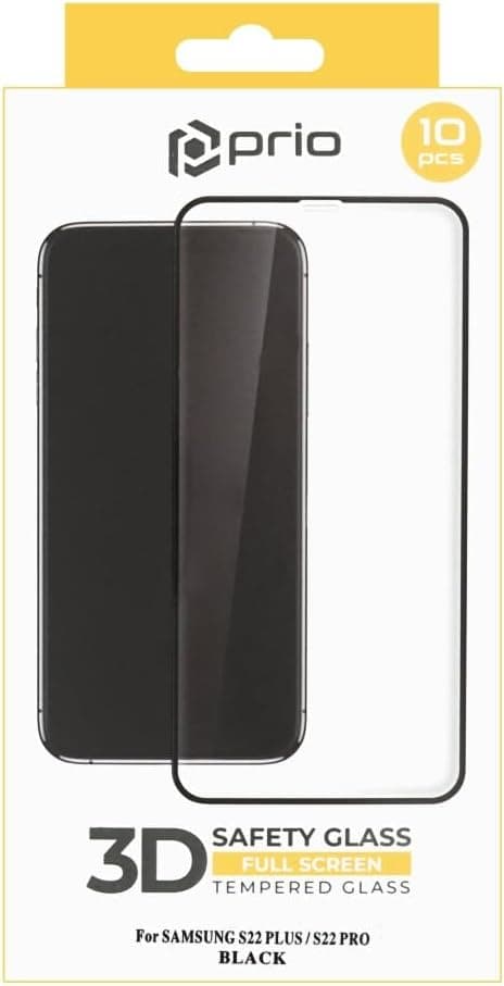 Калено стъклено защитно покритие за дисплея на Samsung Galaxy S22 Plus (черен-прозрачен) - Prio 3D Glass Full Screen Curved Tempered Glass (bulk)